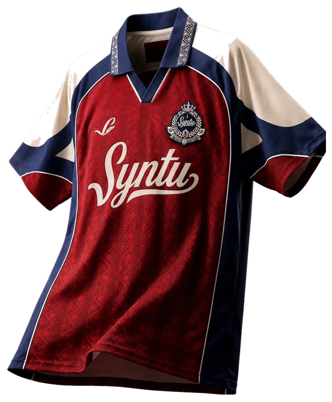 Premium red, navy and cream Syntu jersey