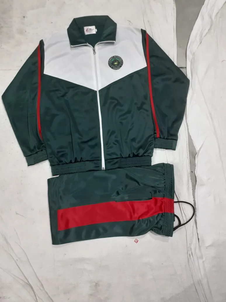 Green school tracksuit set