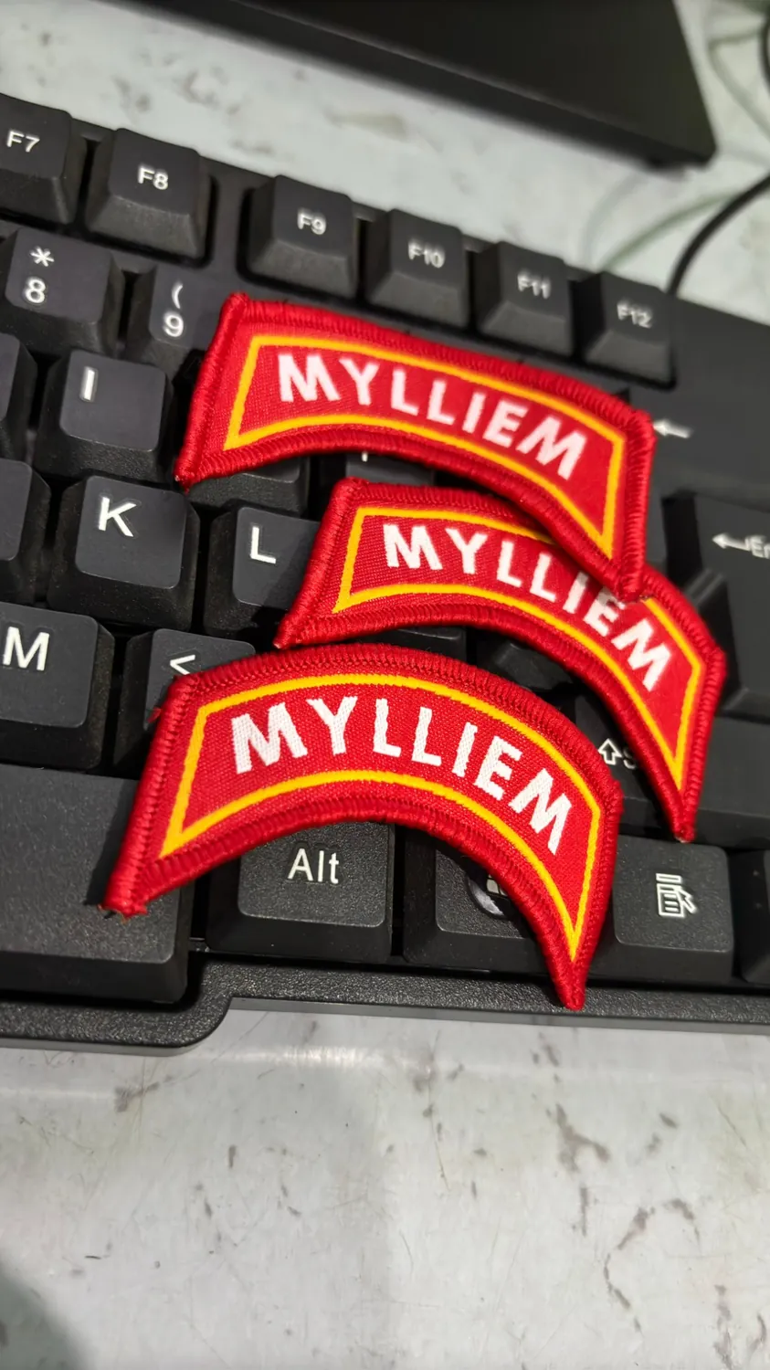 Mylliem embroidered name patches